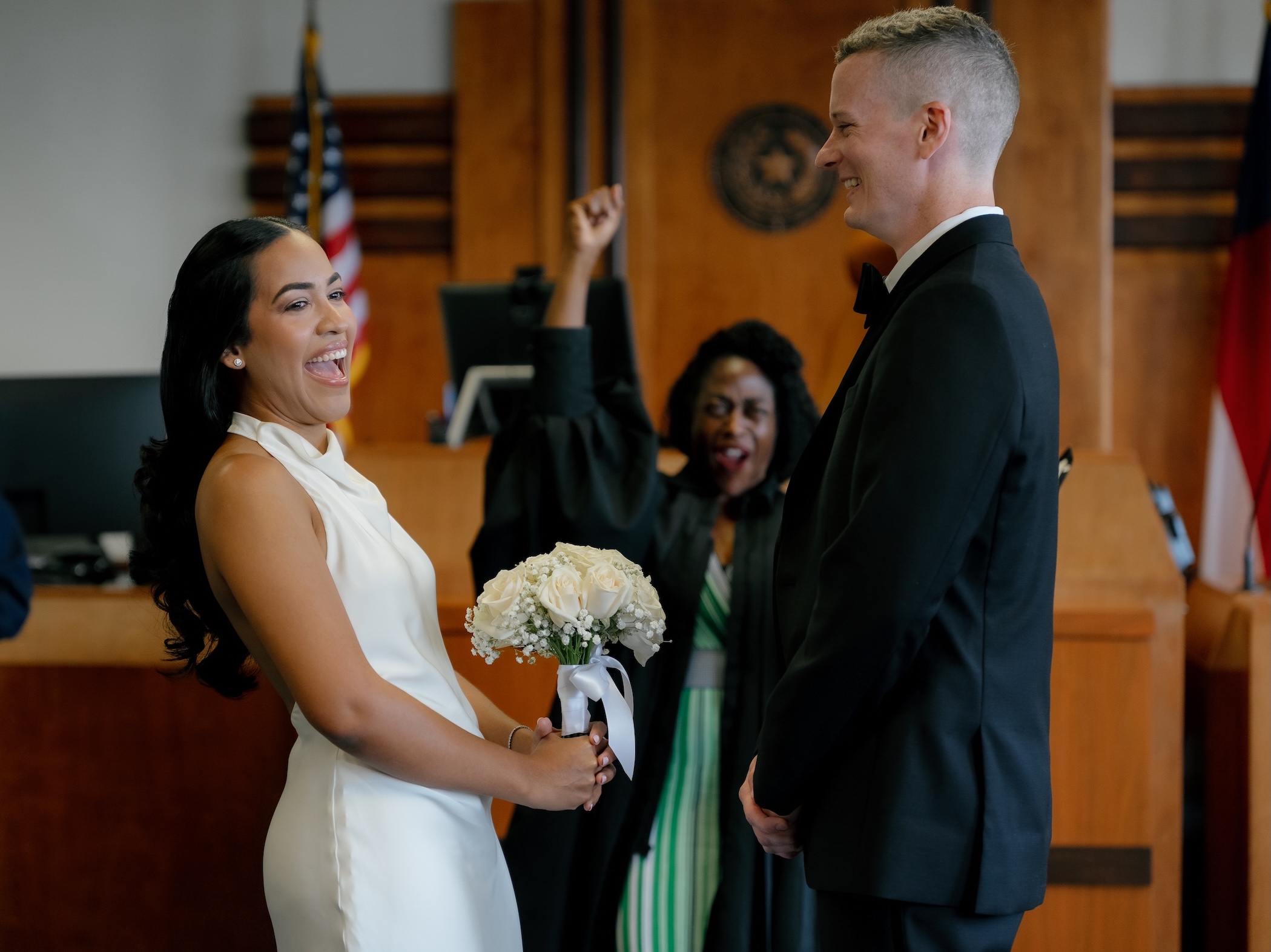 Travis County Courthouse Elopement in Austin Texas at Justice of the Peace Precinct 5 with Judge Tanisa Jeffers